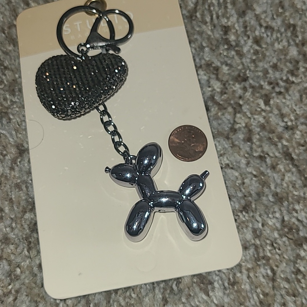Studio Black Heart and Balloon Dog Keychain Bag Charm - Picture 5 of 5